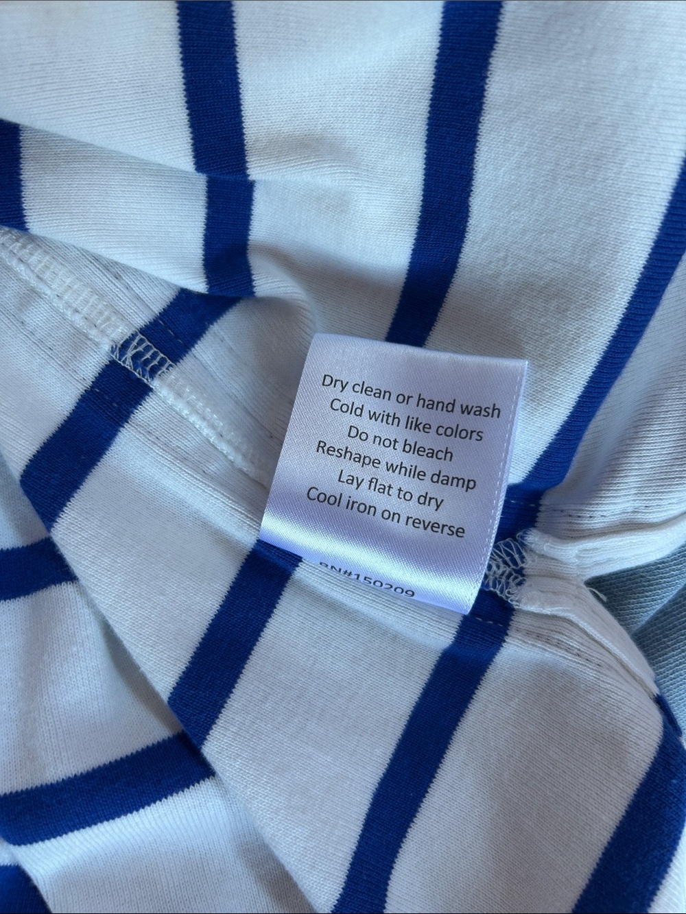 La Ligne Long Sleeve Breton Tee, Cobalt Blue/Ivory, Size Large - Picture 10 of 10